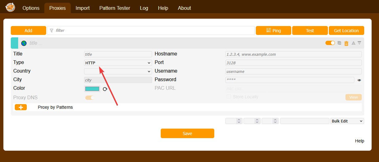 HTTPS protocol in FoxyProxy